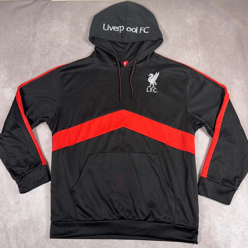 Liverpool FC Hoodie Official LFC Product Polyester Chevron XL Black Red Soccer
